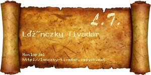 Lánczky Tivadar névjegykártya